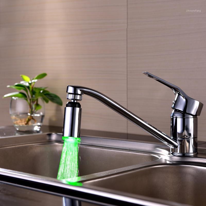 

Degree Rotation Kitchen Faucet ABS Temperature Control Three-Color Cylindrical Smooth Surface Filter Mixer Taps Faucets