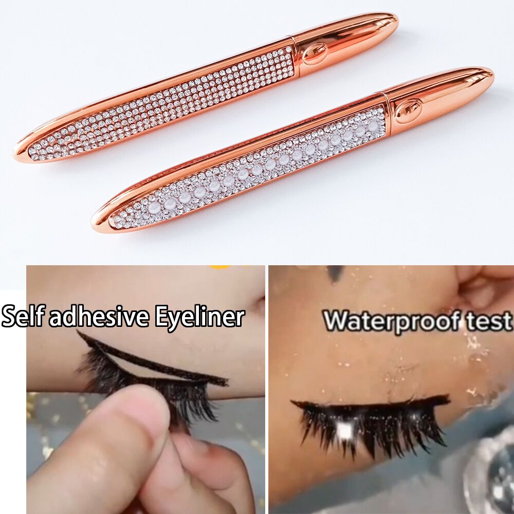 

Self-adhesive Glue-free Eyeliner Lash Glue Pen Black Eyeliner 2 in 1 Waterproof Long Lasting Eye Liner Pencil