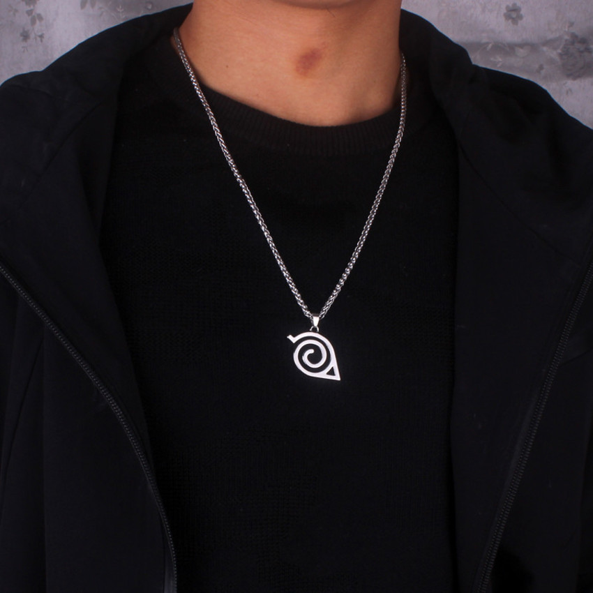 

Thick Yourem 3mm Stainless Steel Chain Naruto Ninja Necklaces for Women Trendy Anime Necklace Men Jewlery Fj312 COD1