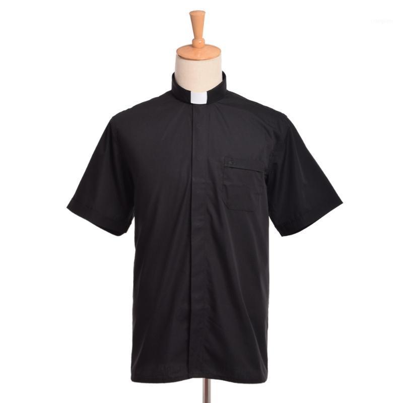 

Costume Accessories Priest Clergy Tab Collar Shirt Men/Women Black Minister Preacher Short Sleeve Tops1, Short sleeve size 43
