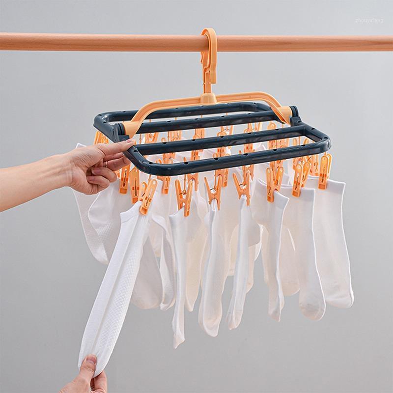 

Hangers & Racks 1Pc Muti-Clip Clothes Rack Foldable Household Sock Bra Airing Gadgets Clip Drying For Home