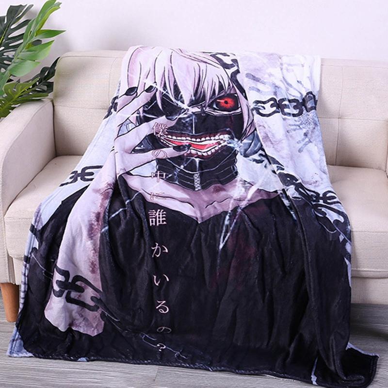 

Blankets Anime Tokyo Ghoul 3D Printed Flannel Blanket For Beds Thick Quilt Fashion Bedspread Sherpa Autumn Winter Sofa Nap