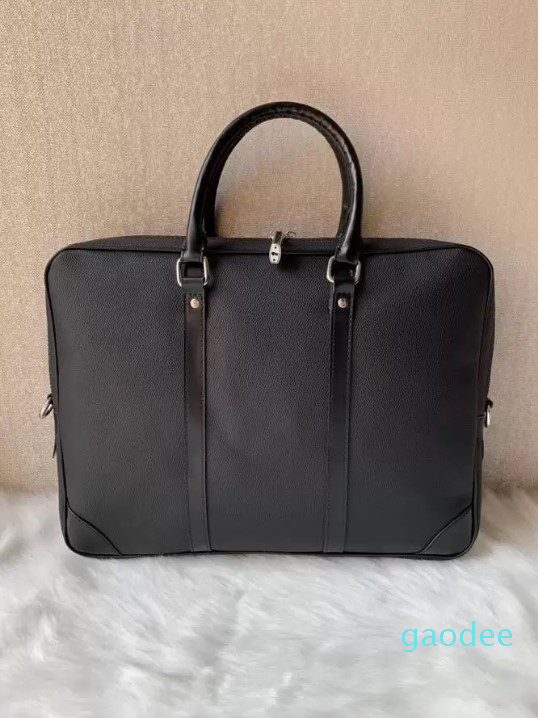 

3 colors Business Men Briefcase Bag PU Leather Luxury Designer Laptop Bag Office Large Capacity Briefcase Male Shoulder Bags, Black