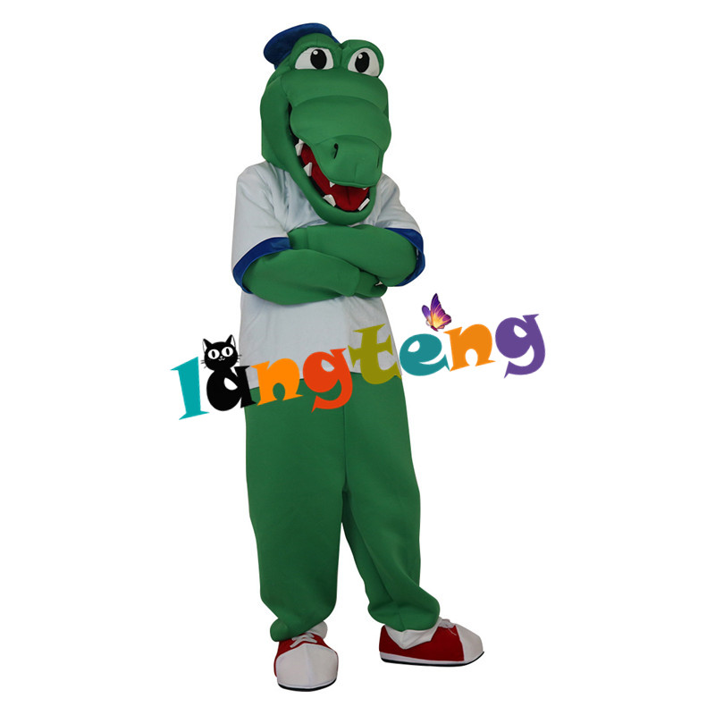 Mascot Costumes844 Green Crocodile Alligator Costume Mascot Kids Adult Cartoon Character-image-747356505