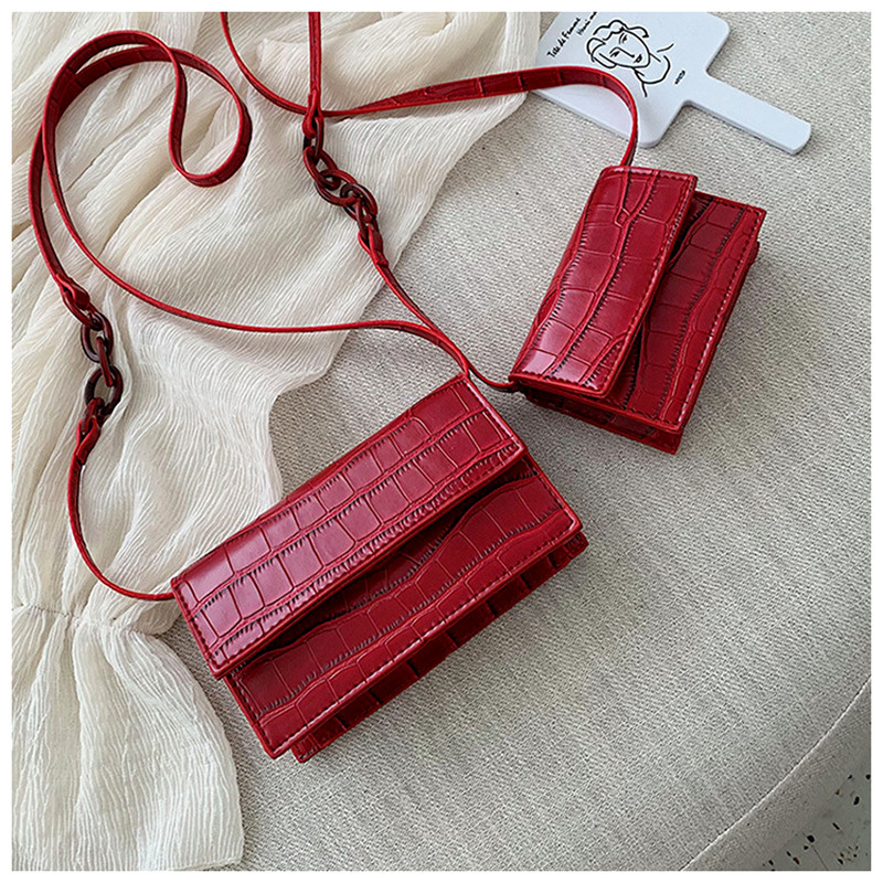 

Mulheres mini couro do plutnio feminina moda crocodilo bolsa de ombro designer marca senhoras bolsas mensageiro crossbody sacos para, Red