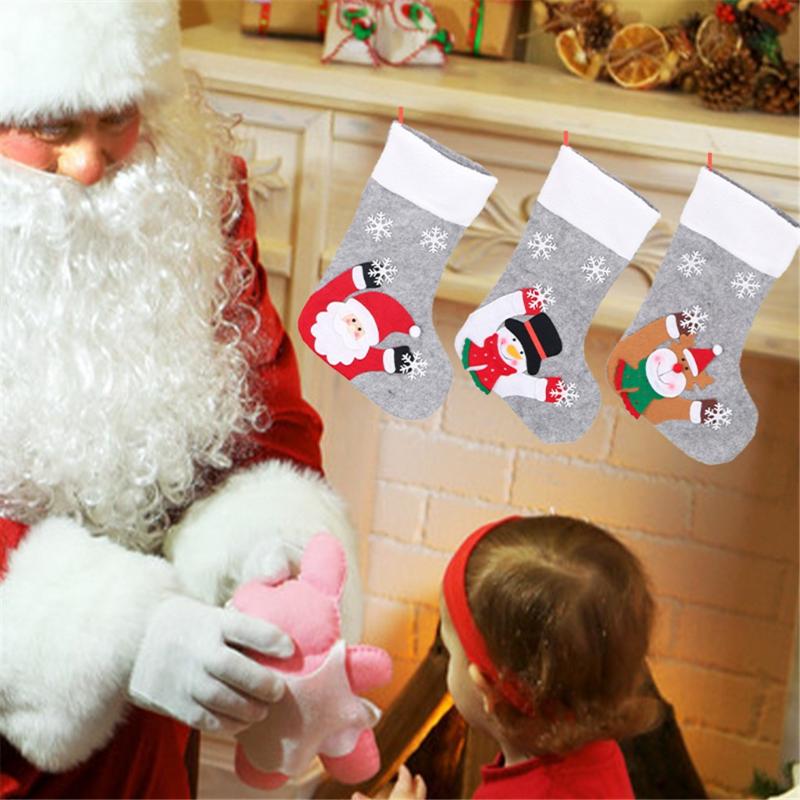 

Christmas Gift Bag Santa Claus Snowman Elk Tree Decoration Ornament Led Sock Santa Snowman Elk Sock Extra Christmas Stereo Socks