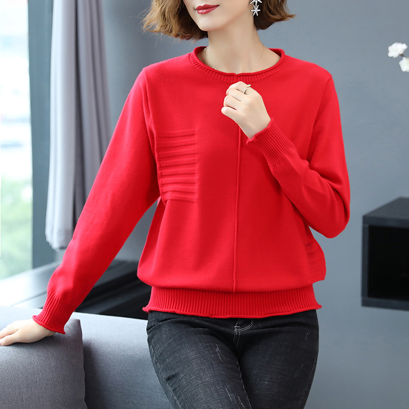 

2021 New Autumn and Winter New Women's Male Outfit Around Solid Color Neck Base Hot Wool Shirt Top H00206, Hongfeng