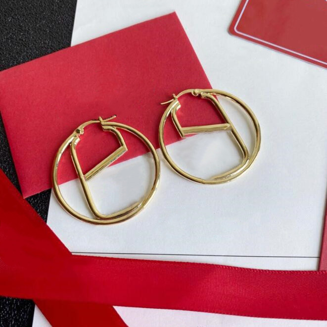 Women Luxury jewelry Earrings Fashion designer big Hoop Earrings 18K gold Ear Studs Lady Wedding party accessories