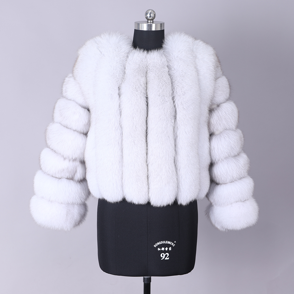 

2021 New Fox Fur Coat, Warm Natural Skin Coat ZK85