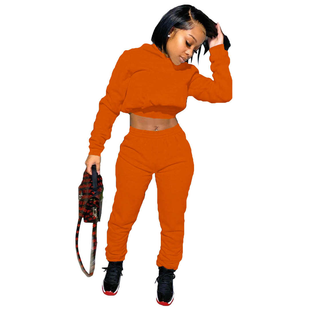 

Fashion Women Tracksuits for Spring and Autumn Casual Womens Hoodie + Jogger Pants Suits Sports Streetwear Solid Color Tracksuit -2XL, Pink
