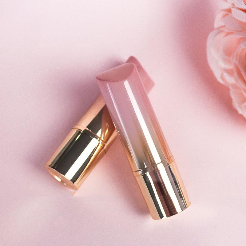 

empty lip tubes Peach pink gold gradient lipstick tubes empty packaging material 12.1mm lipgloss
