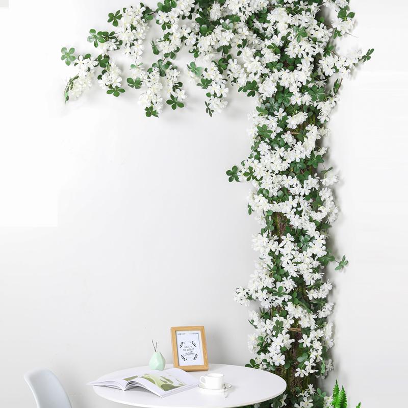 

CHENCHENG 180 cm Roses Artificial Flowers Vine Wall Hanging Garland Wreath Romantic Indoor Home Wedding Decorative, Pink