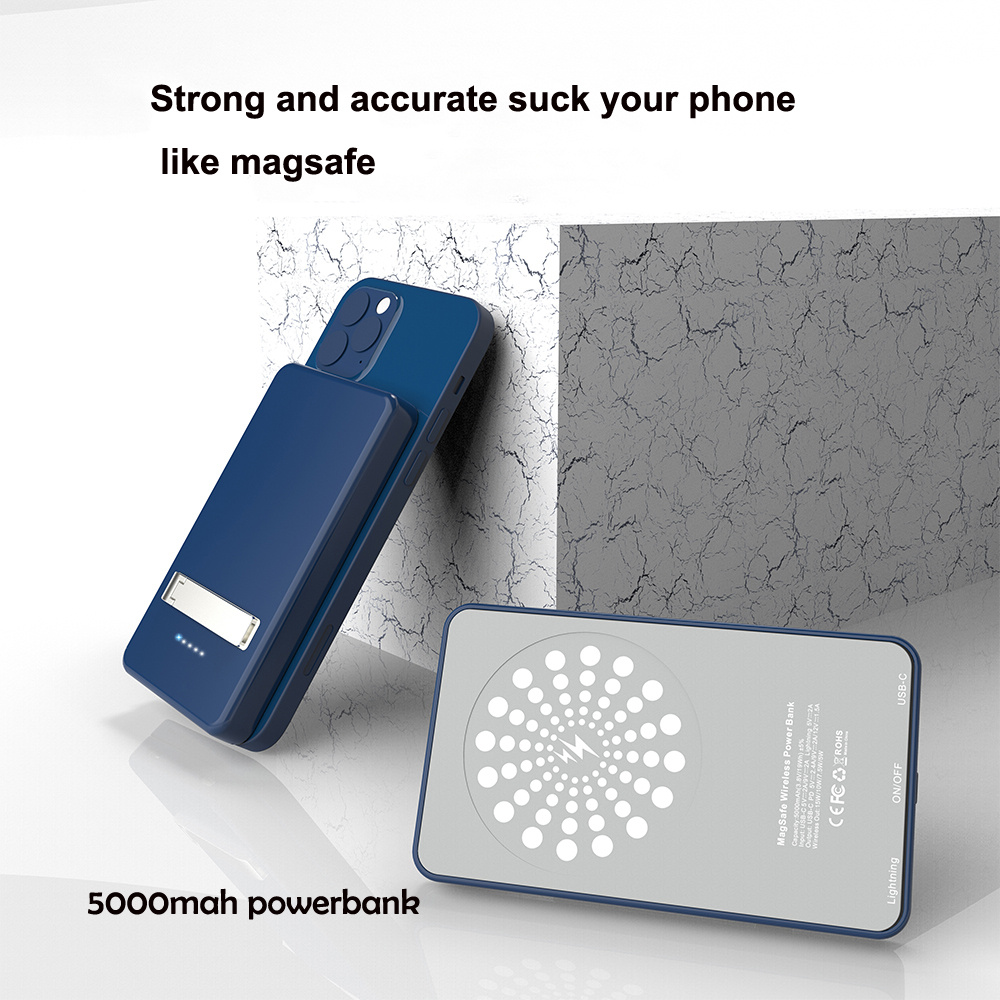 

2022 new Ultra slim 5000mah power bank + qi Magnetic wireless charger