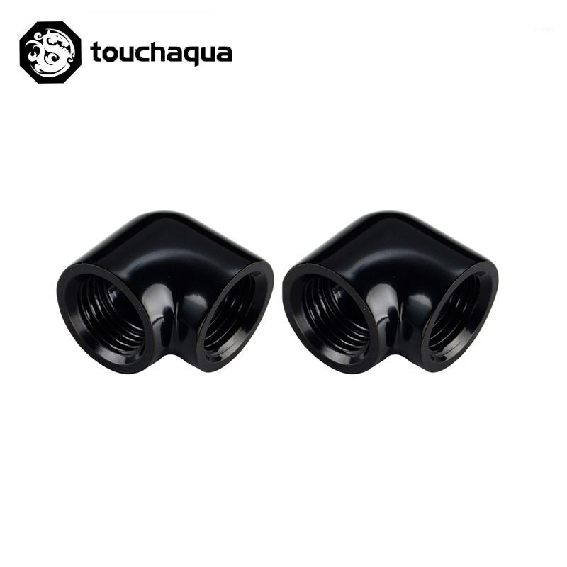 

2PCS Bitspower Touchaqua 90 Degree With Dual Inner G1/4" Adapter Fittings Elbow Black,Silver TA-90DIA1