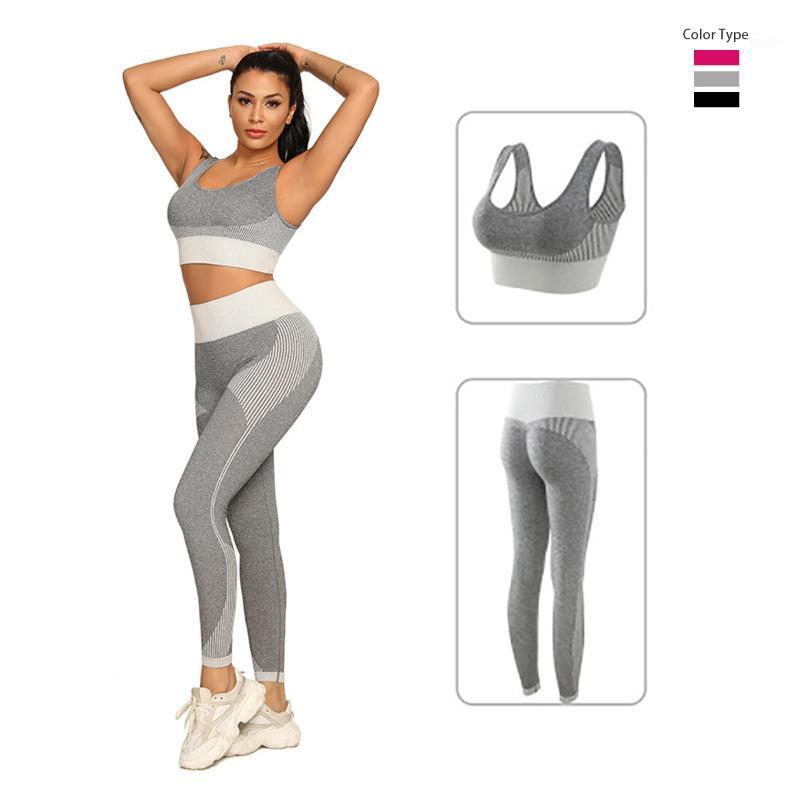 

Seamless Yoga Set Women 2 Piece Tight Crop top Bra Legging Sportsuit Workout Outfit Fitness Wear Gym Sets Clothes1, Black