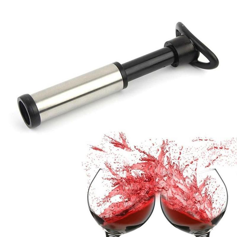 

Wine Stopper With Vacuum Pump Bar Accessories Air lock Steel Sealing Saver Fresh Aerator Keep Wine Stainless Bottle Stopper M4Q4