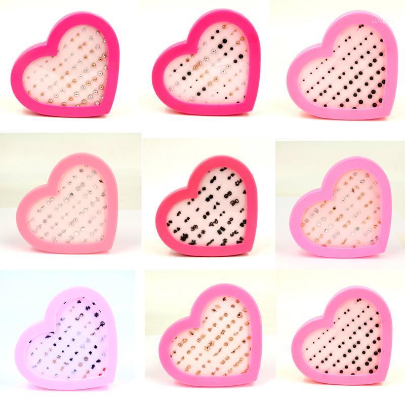 

Stud Factory 36pairs Mini Small Anti Allergy Plastic Earrings Mixed Designs In Random1
