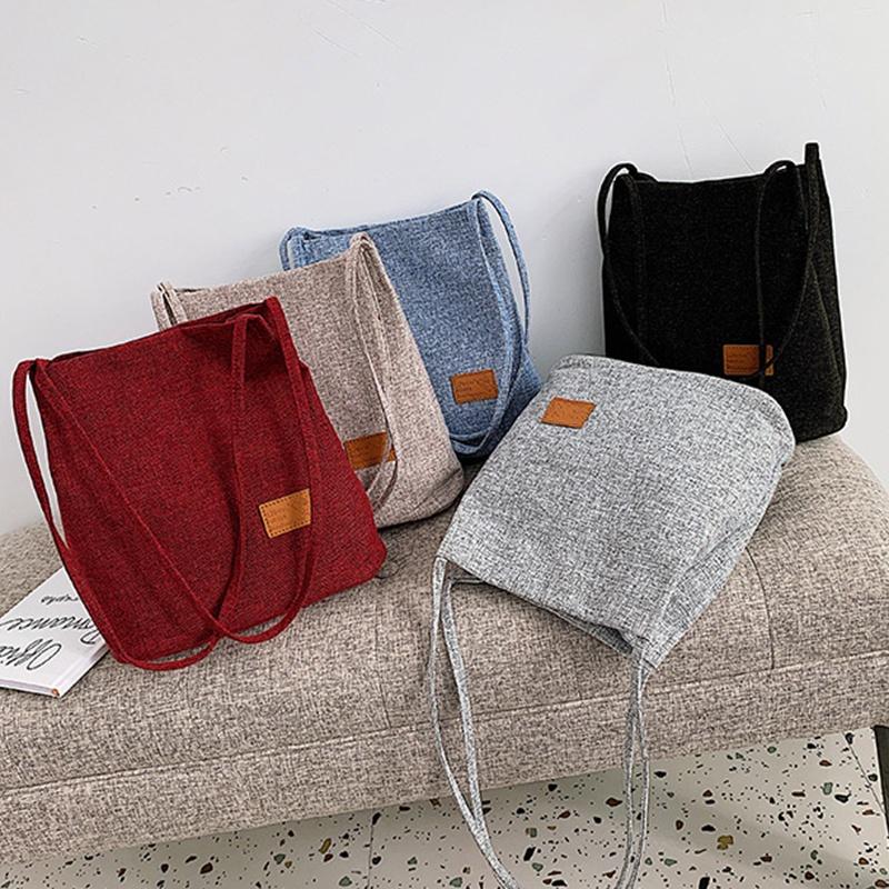 

Women's Tote Bags Fashion Linen Bag Sleek Large Capacity Ladies Harajuku Shopping Bag new