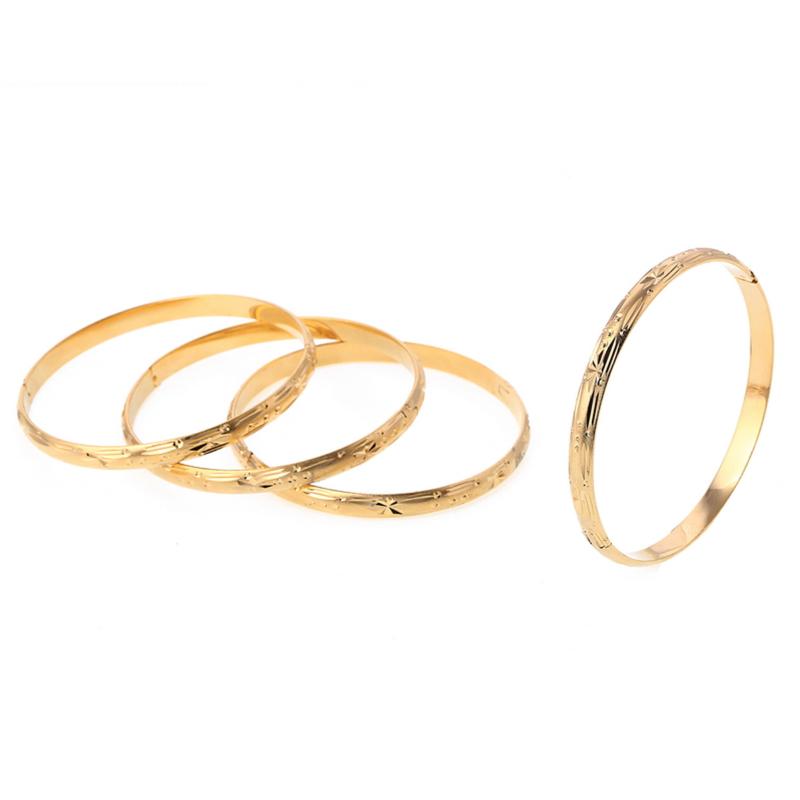 

Gold Color Openable Hand 4pcs Bangles Women Men Bracelets African Ethiopia Bangle Jewelry
