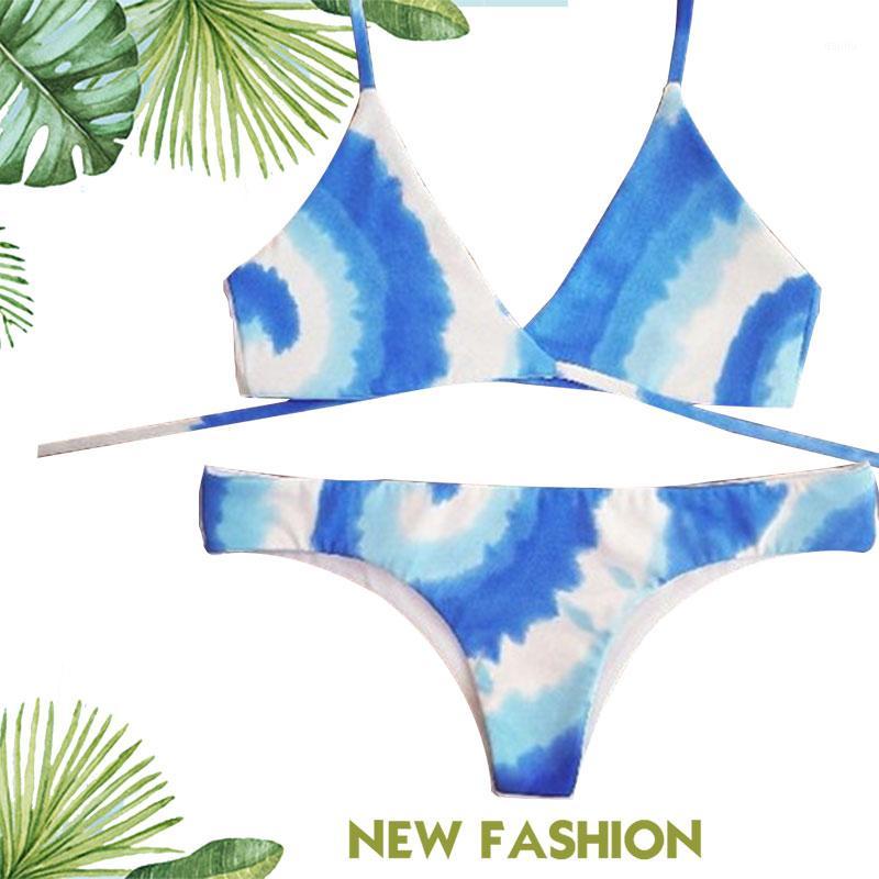 

Bikini Swimsuit for Women Blue Gradient Swimming Swimsuits for Women Nylon Pool Bikini Set Breathable Girls Sexy Adjustable1