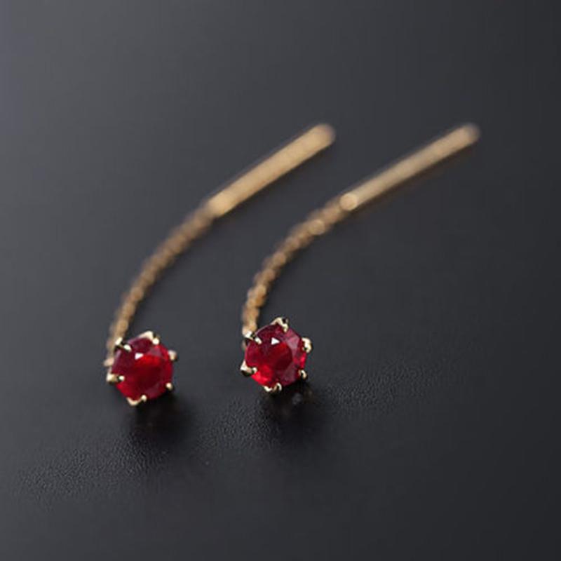 

Dangle & Chandelier Original Mini Unique Six-claw Inlaid Ruby Earrings Boutique Chinese Style Retro Charm Ladies Brand Silver Jewelry