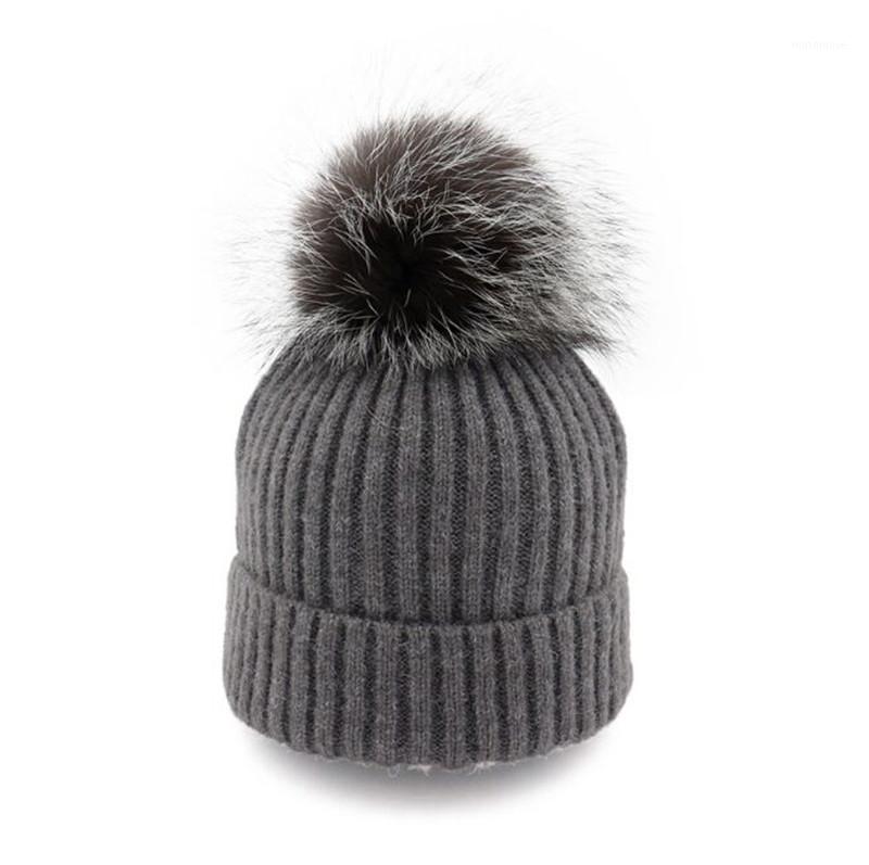 

Women Winter Knitted hats Beanies Thick Warm Wool Knitting Caps With Detachable Silver Pom pom Ball For Chrismas Gift1, Black hat