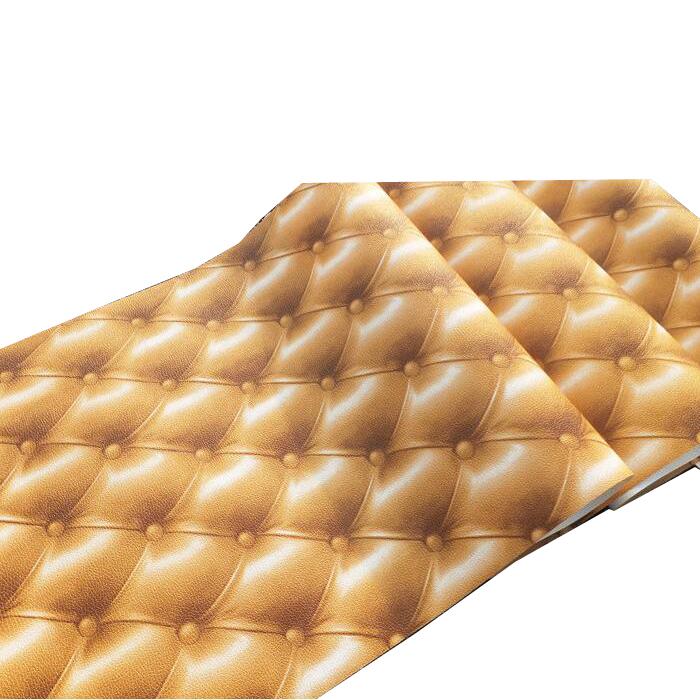 

New European Imitation Leather Wallpaper 3d for Living Room Soft Wallpaper Papel De Parede Tv Background Wall Papers Home Decor, Gold