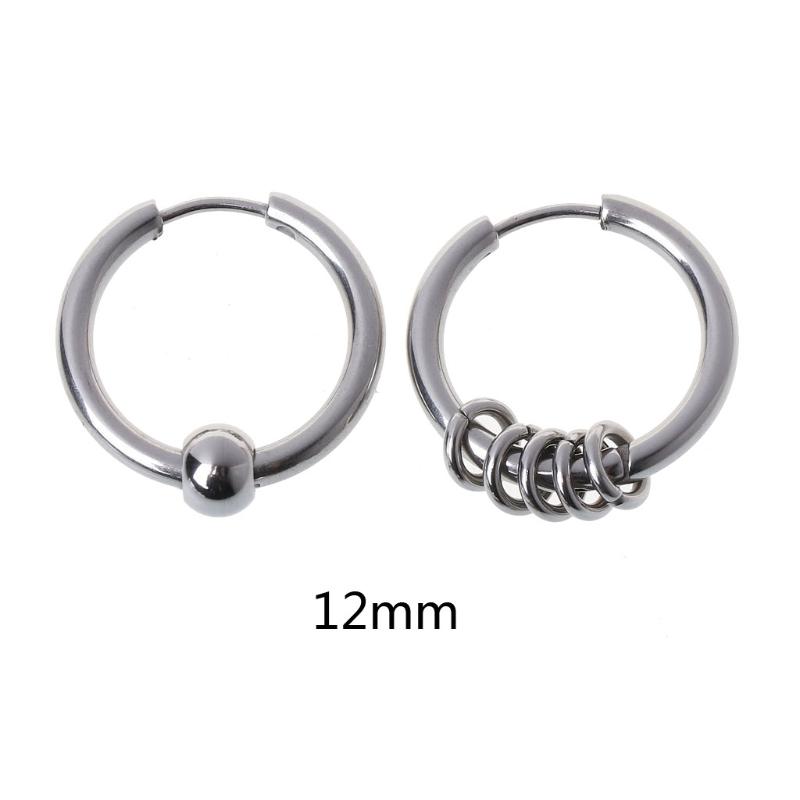 

8mm-20mm Titanium Steel Circle Hoop Earring Cartilage Piercing Earrings 62KE