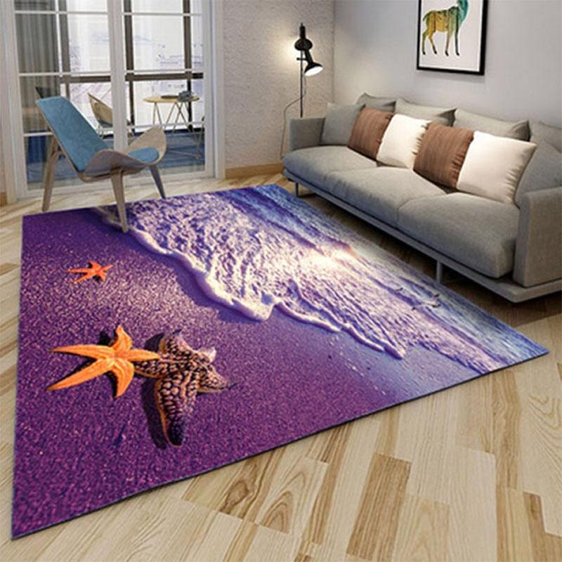 

Corridor Door Mat Bedroom Living Room Ocean Carpet Kids Room Rectangular Area Carpet Non-Slip 3D Flower Floor Mat, 10