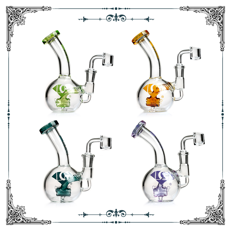 

Diamond glass bongs water pipes dab rigs oil rig beaker bong glass bubbler waterpipes mini bongs 6 inches with quartz banger hanger nail