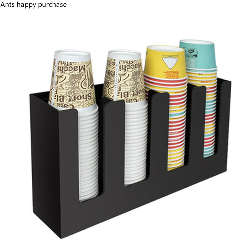 

Bamboo/Black red Acrylic Storage Rack Coffee Shop Cup Holder many grid Storage Appliances Disposable Cup Frame Taker