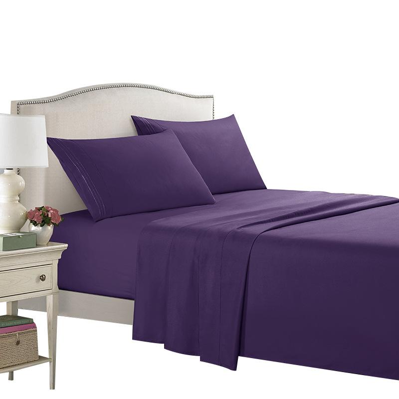

(No Duvet Cover)Bed Sheet with Pillowcase 4pcs Mattress Covers Fitted Sheet Sets with Elastic for King Size Bedding Sheet Sets, Navy blue