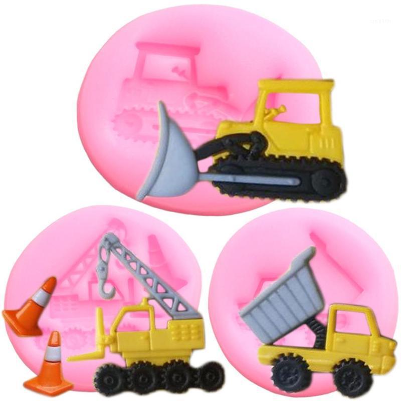 

3D Construction Vehicles Silicone Mold DIY Baby Birthday Cake Decorating Tools Fondant Cupcake Topper Chocolate Candy Moulds1