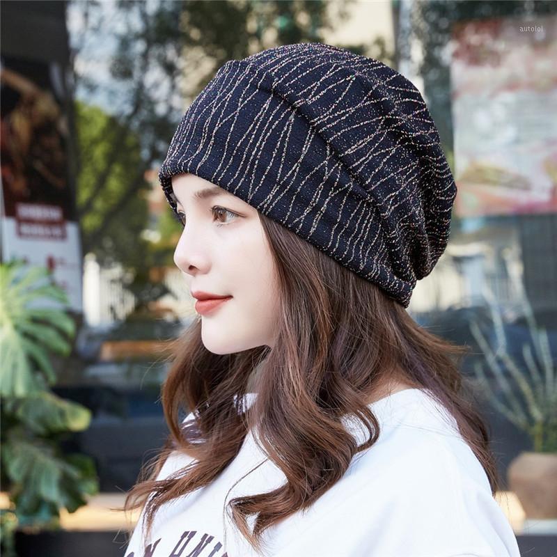 

Fashion Lay Casual Winter Hat Hip-Hop Cap Hot Sell Striped Women Warm Beanie Top1, Silver