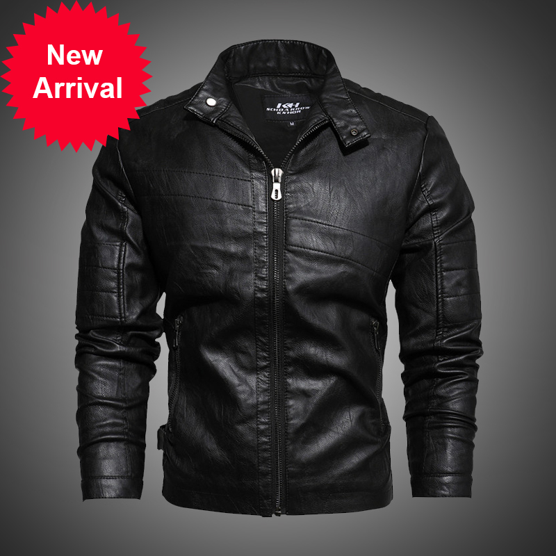 

Fall Showcase Showdown Motorcycle Jackets Casual Slim Fit PU Quality Leather Jacket of Men, Black fk152