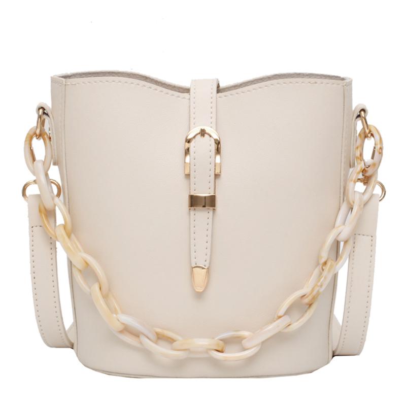 

High-quality Western Style Large-capacity Bag Women New Fashion Messenger Bag Simple Bucket, Beige