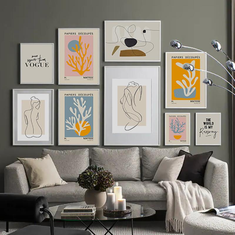 

Sexy Line Girl Coral Quotes Abstract Wall Art Canvas Painting Nordic Posters And Prints Wall Pictures For Living Room Home Decor