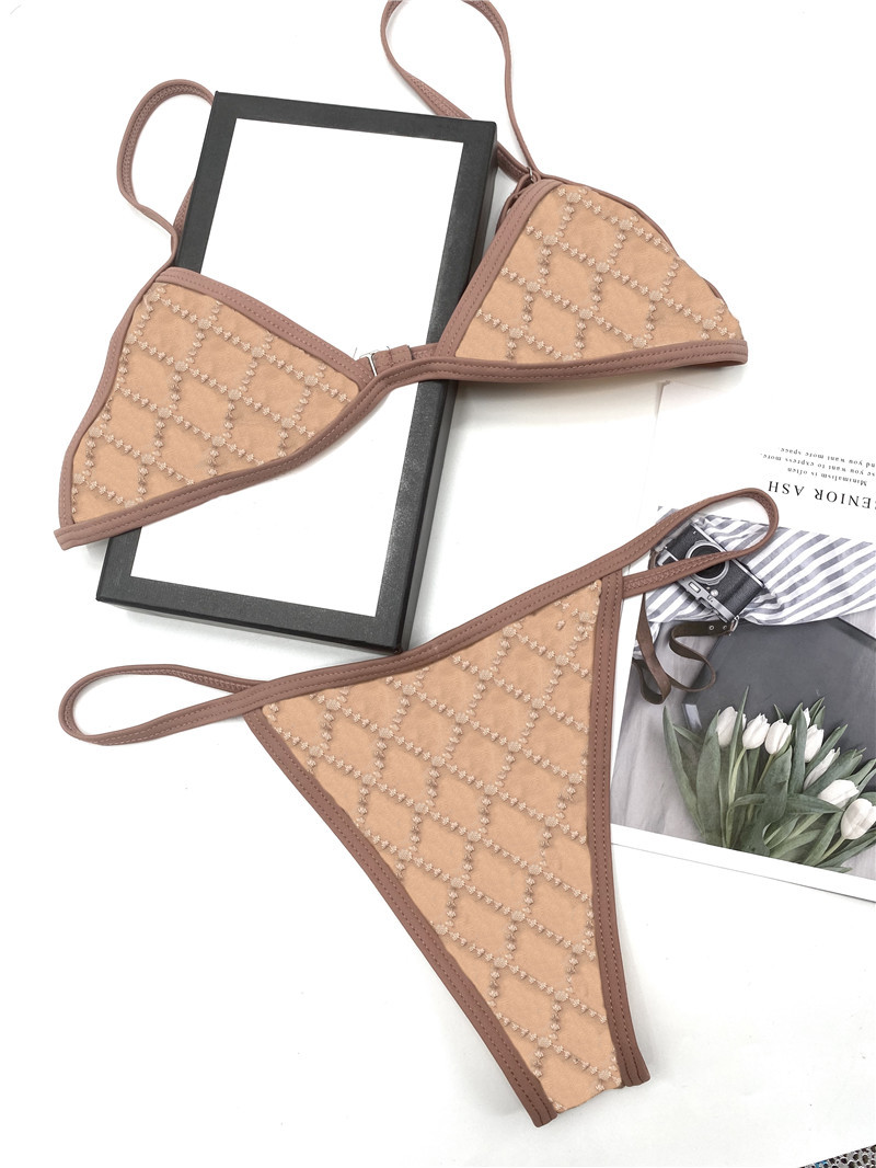 

69 Lace Bras Sets Perspective Erotic Lingerie Women's Underwear Outdoor Beach Swim Two-piece Sets Underwear Hot Sale, As pic