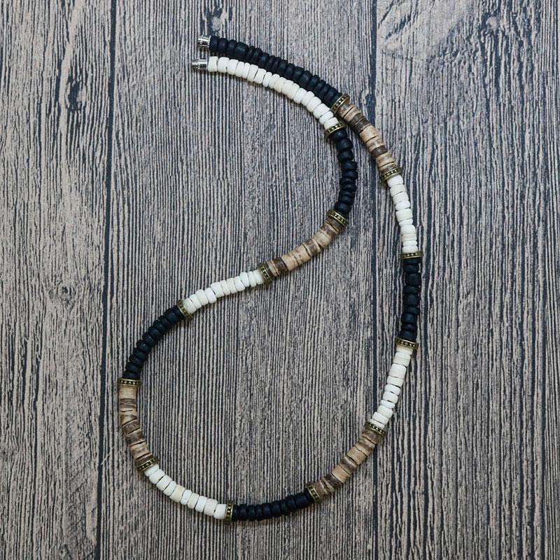 

Fashion Vintage Rustic Tribal Necklace Men Coconut Shell Surfer Necklace For Men Beads Jewelry Gift For Him