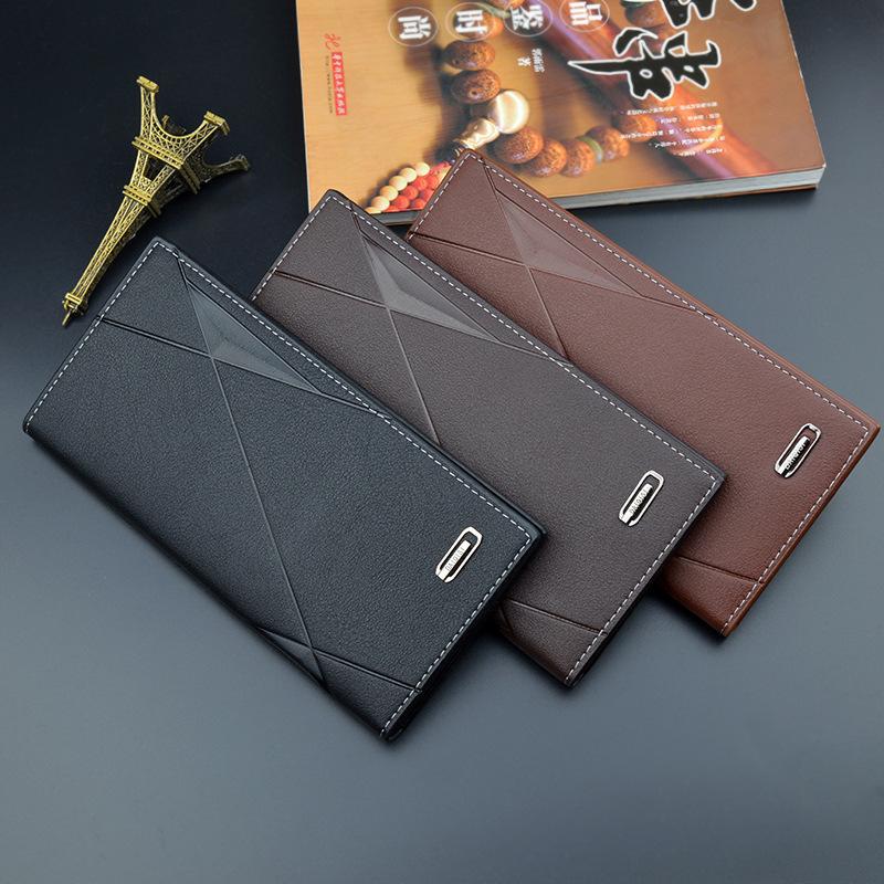 

Q Men PU Leather Long Clutch Wallet Business Men Cards Holder Purse Brown Black Male Fashion Pocket Wallet Coin Bag Purse