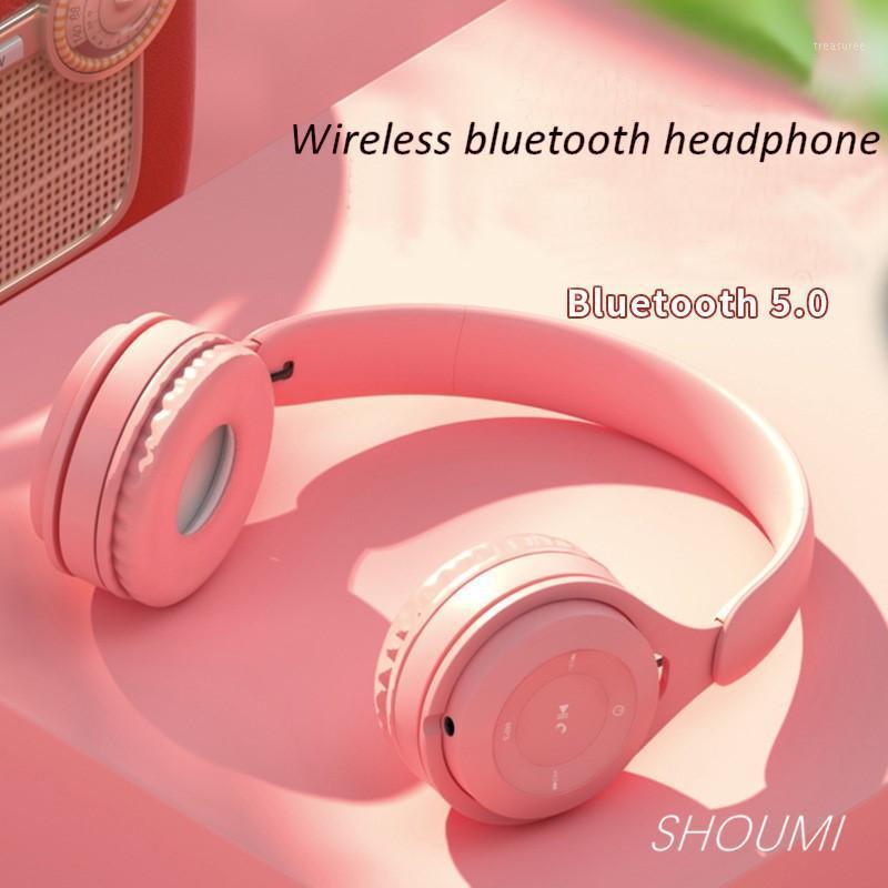 

Wireless Headphones Hifi Stereo Noise Cancelling with Mic Macaron Colorful Gaming Bluetooth 5.0 Wireless Headset New Model Y081, Blue