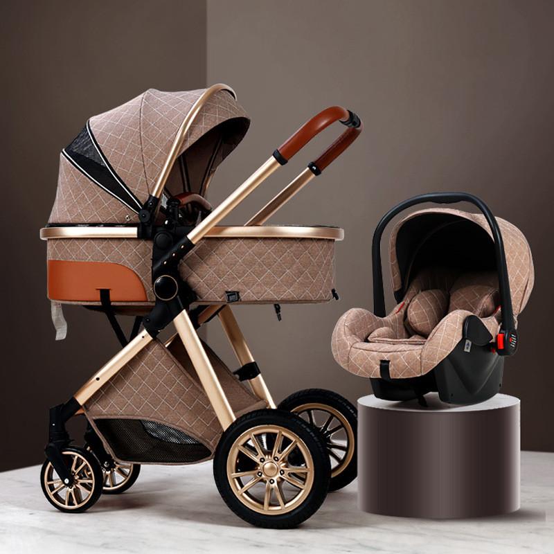 

Multifunctional Baby Stroller 3 In 1 Comes With Car Seat Newborn Foldable Buggy Travel System Luxury Infant Trolley Stroller