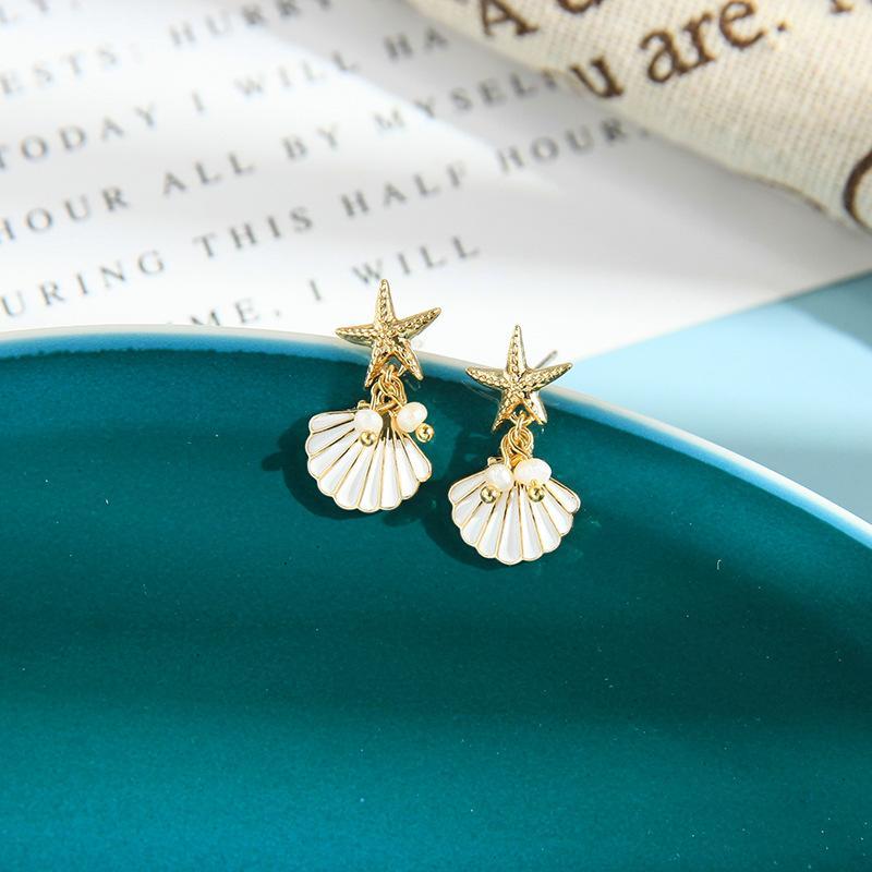 

Stud 2021 Marine Series Sen Xi Earrings S925 Silver Needle Japan And South Korea Scallop Wild Starfish1