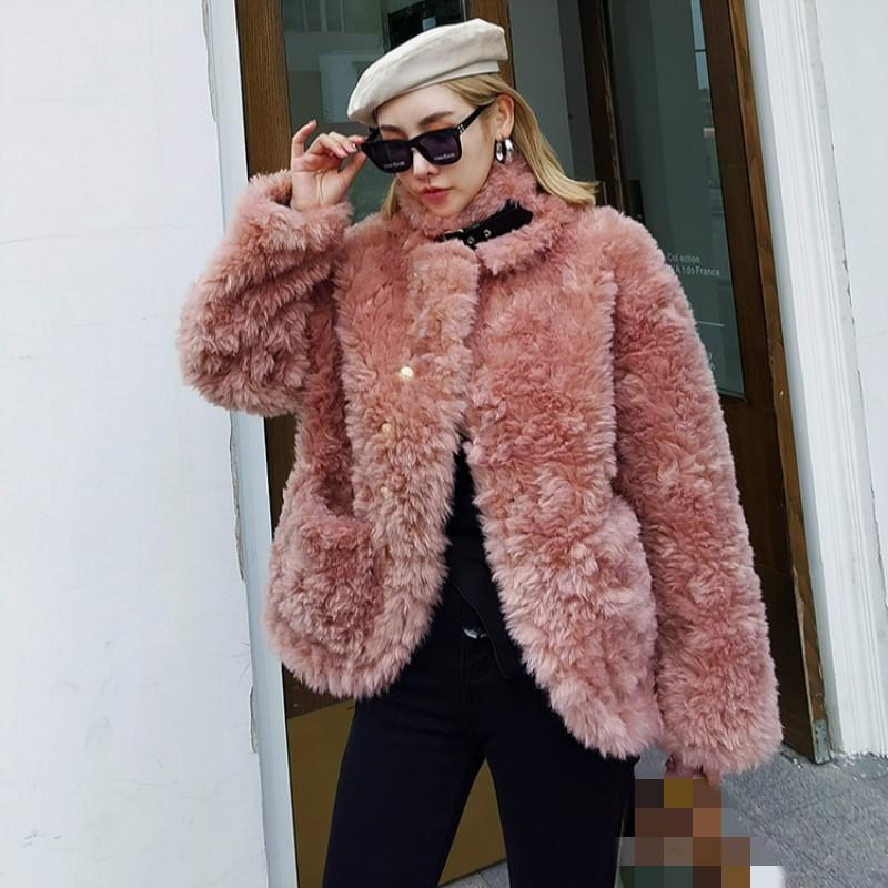 

BONJEAN Faux Fur Jacket for Women 2020 Winter Coats and Outerwear Turtleneck Wide-waisted Coats Casual Thicken Jacket BJ3418, White