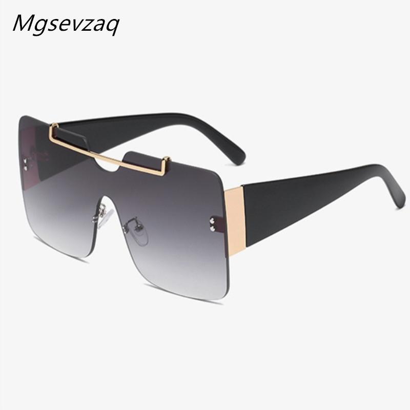 

New Frameless One-piece Unisex Sunglasses Elegant Trend Fashion Classic Big Square Street High-quality Colorful Sunglasses