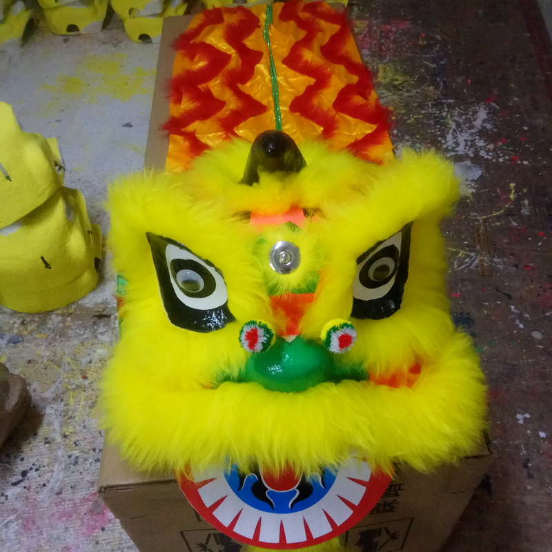 Mascot Costumes Lion Dance Children Lion Head 8 Inch Lion Wool Head Dance Head Kindergarten Performance Props Children-image-748722231