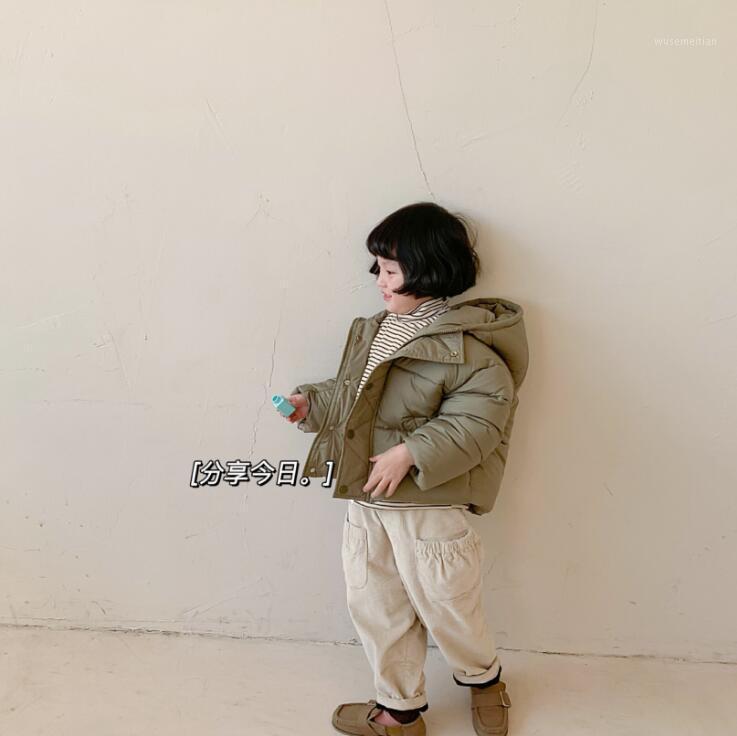 

2020 new wholesale girls thicken hooded coat winter full sleeve girls jacket 1-6 years YT8321, Beige