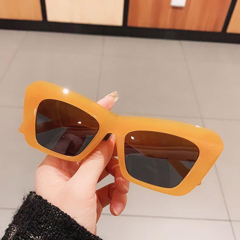 

Women Fashion Cat Eye Oversized Sunglasses Orange Candy Color Shades Men Vintage Square Sun Glasses Female Oculos Eyewear UV400