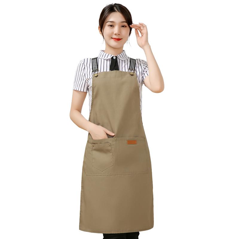 

Waterproof Oilproof Leather PU Canvas Apron Restaurant Household Wear-Resistant Kitchen Car Wash Aquatic Special Work Clothes