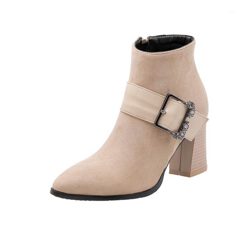 

Hot Sale Woman Super Big Size 32-48 New Round Toe Med Knee Boots Women Casual Increased High Heel 7.5CM Fashion Warm Shoes 88-31, Black